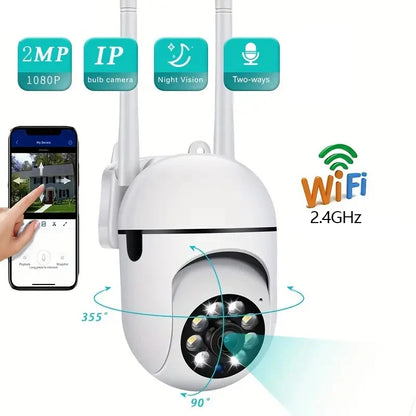 Cámaras de vigilancia WiFi, cámara IP HD 1080P, IR, visión nocturna a todo color, protección de seguridad, movimiento, audio bidireccional, cámara para exteriores