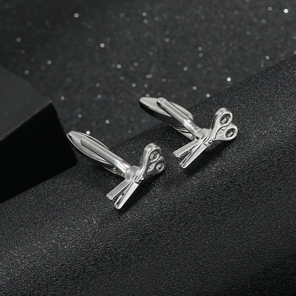 Colección de herramientas, joyería, gemelos con forma de tijera y martillo para hombres y niños, accesorios, regalo para festivales.