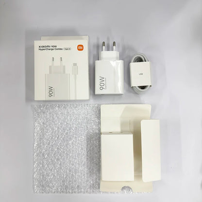 Xiaomi 90W Charger Fast Turbo Charging Wall Power Adapter 1M 6A Type C Cable Xiaomi Mi 15 14 Ultra Pro POCO X7 X6 Redmi Note 11T