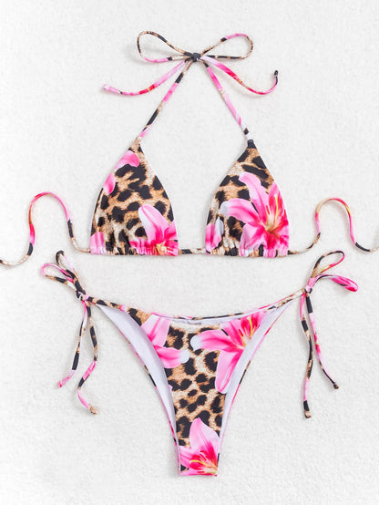 Conjunto de bikini para mujer, novedad de 2025, con tiras laterales ajustables, traje de baño de alta gama, sexy, de dos piezas, para playa, de verano, push up.