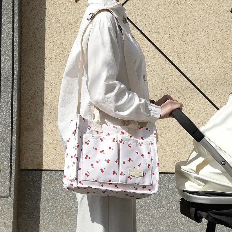 Bolso de mano con estampado floral de gran capacidad y moderno, de un solo hombro, de color puro, para mujer, informal y elegante, con forro de poliéster suave.