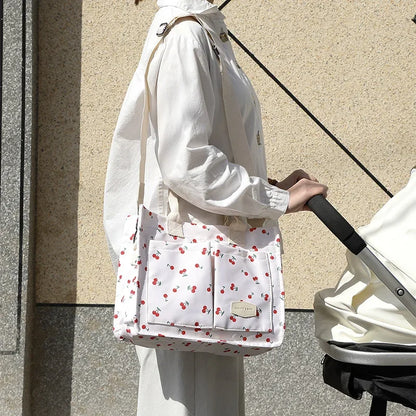 Bolso de mano con estampado floral de gran capacidad y moderno, de un solo hombro, de color puro, para mujer, informal y elegante, con forro de poliéster suave.