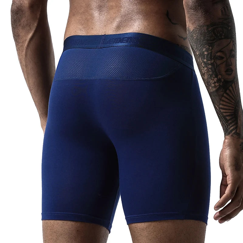 Calzoncillos bóxer deportivos para hombre, antidesgaste, de modal, profesionales, para correr, fitness, ajustados, de pierna larga y secado rápido.