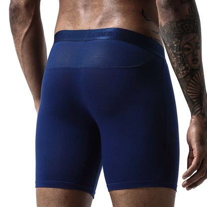 Calzoncillos bóxer deportivos para hombre, antidesgaste, de modal, profesionales, para correr, fitness, ajustados, de pierna larga y secado rápido.
