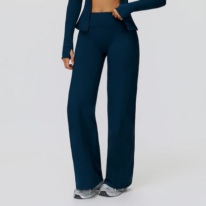 Women High Waist Wide Leg Pants Leggings Fitness Bell-bottoms Yoga Flared Leggings Push Up Gym Workout Flared Pants Sportswear