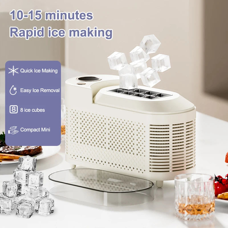 Máquina de hielo portátil pequeña de 110 V/220 V para el hogar, dormitorio, oficina, camping, 12 V, para coche, máquina automática para hacer cubitos de hielo.