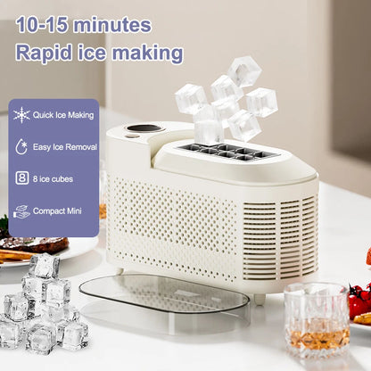 Máquina de hielo portátil pequeña de 110 V/220 V para el hogar, dormitorio, oficina, camping, 12 V, para coche, máquina automática para hacer cubitos de hielo.