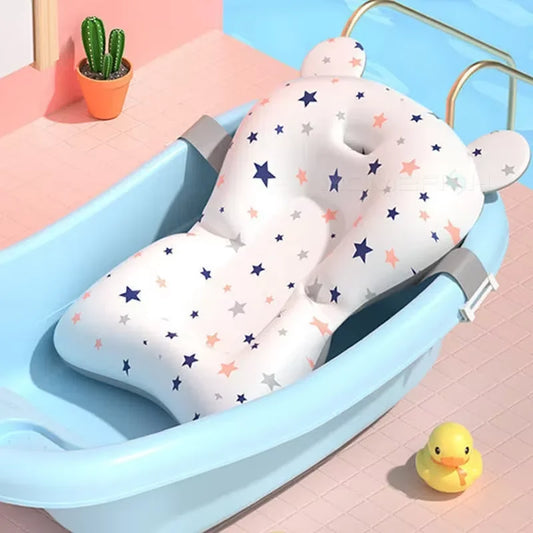 Almohadilla de apoyo para el baño de bebé, asiento flotante plegable, cojín de baño ajustable para recién nacidos, red de seguridad para bebés, hamaca