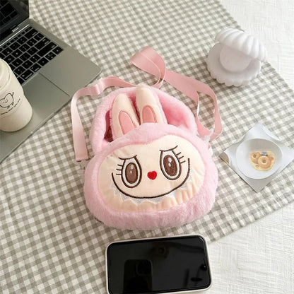 Lindo bolso bandolera de felpa, recién llegado, de tela suave, con cierre de cremallera, bolso de un solo hombro, almacenamiento para niñas, estilo de negocios OL