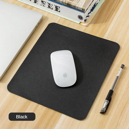 Alfombrilla de ratón pequeña de PU antideslizante para juegos de escritorio, impermeable, antiarañazos, fácil de limpiar, para PC, portátil y de escritorio