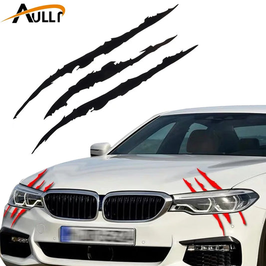 Pegatina reflectante para coche con diseño de garras de monstruo, raya para arañazos, calcomanía para faros delanteros, accesorios de decoración con diseño de dinosaurio y raptor