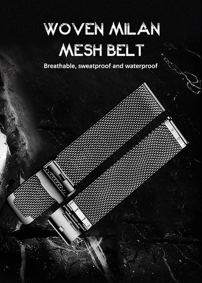 LIGE - Reloj de cuarzo de lujo para hombre, marca superior, moderno, de negocios, con correa de malla, resistente al agua, luminoso, cronógrafo