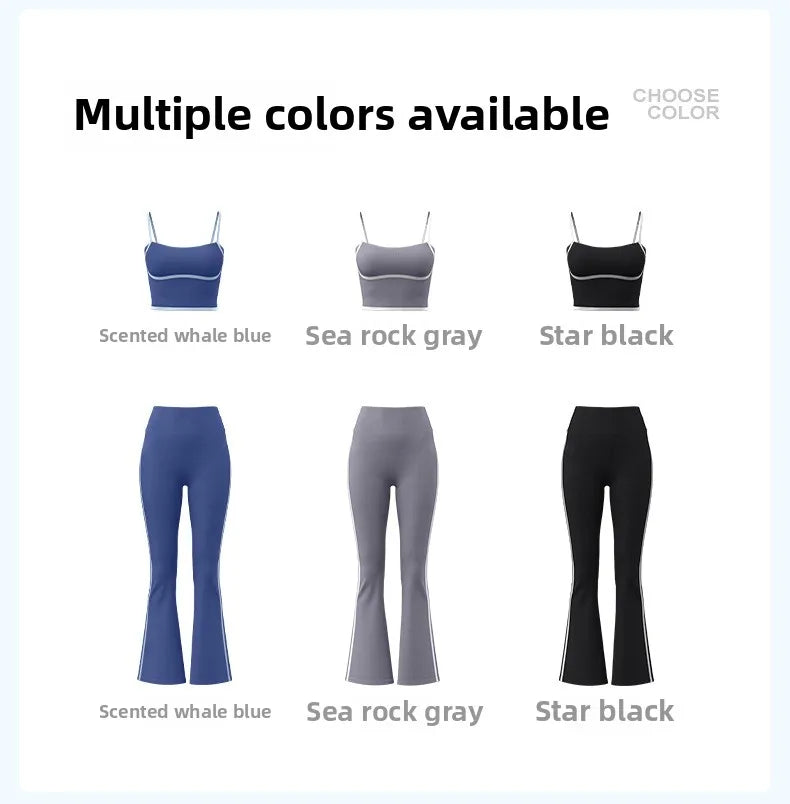 Nuevo traje deportivo para mujer, con efecto push-up, chaleco con tirantes ajustables, cintura alta, micropantalón y traje de yoga de alta elasticidad.