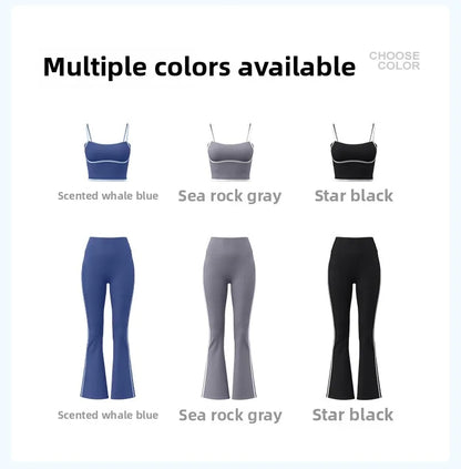 Nuevo traje deportivo para mujer, con efecto push-up, chaleco con tirantes ajustables, cintura alta, micropantalón y traje de yoga de alta elasticidad.