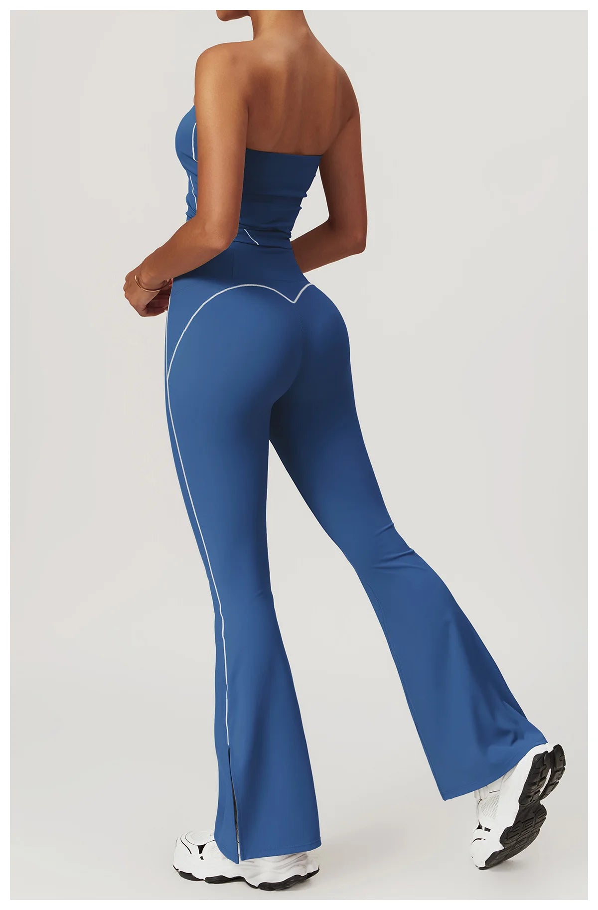 Conjunto deportivo de yoga FUBEIKE para mujer, de verano, color nude, ajustado, con espalda descubierta, ideal para gimnasio, ropa deportiva para mujer, para correr al aire libre.