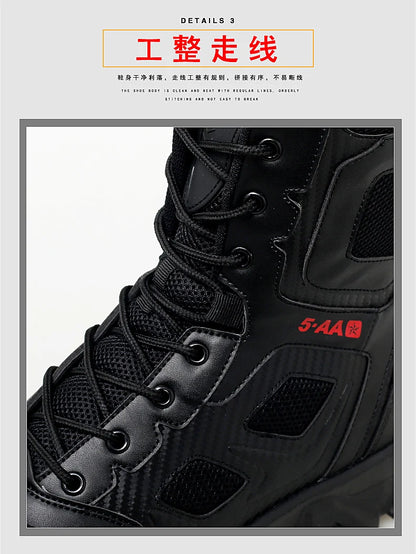 Botas tácticas para hombre, nuevas, de invierno, para combate, hasta el tobillo, antideslizantes, para trabajo, seguridad, botas militares, impermeables, para motocicleta.