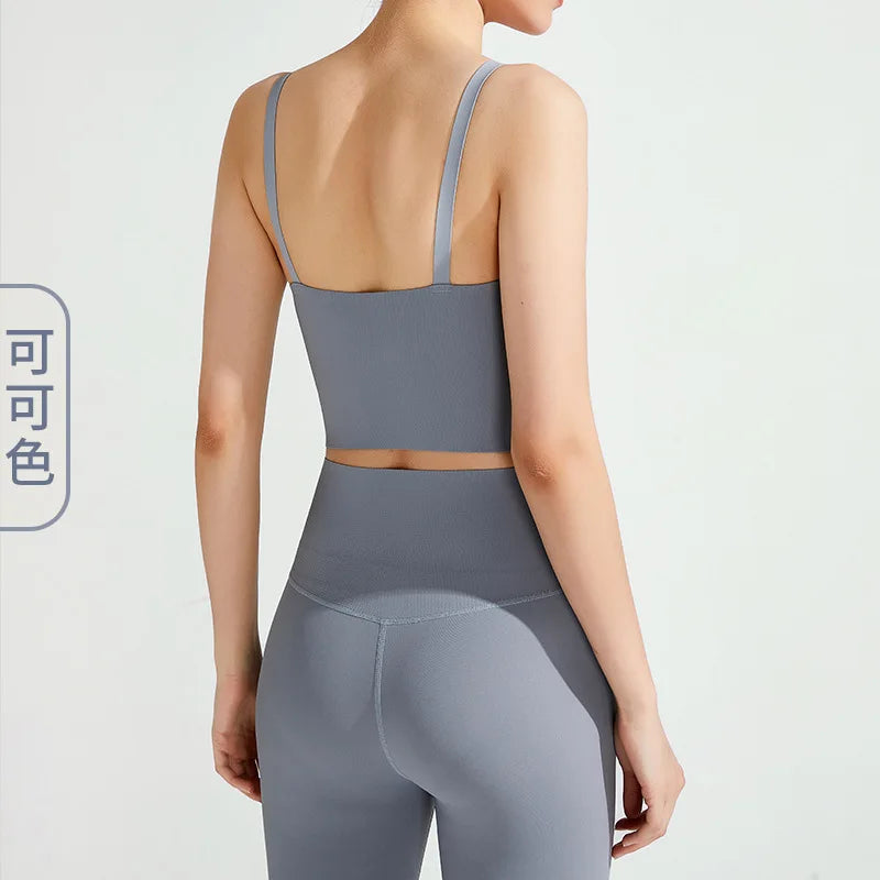 Ropa interior deportiva para mujer, cinturón de secado rápido, almohadilla para el pecho, correa para la espalda, ajuste completo, chaleco color piel, primavera y verano, novedad (2024)