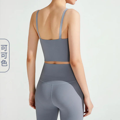 Ropa interior deportiva para mujer, cinturón de secado rápido, almohadilla para el pecho, correa para la espalda, ajuste completo, chaleco color piel, primavera y verano, novedad (2024)