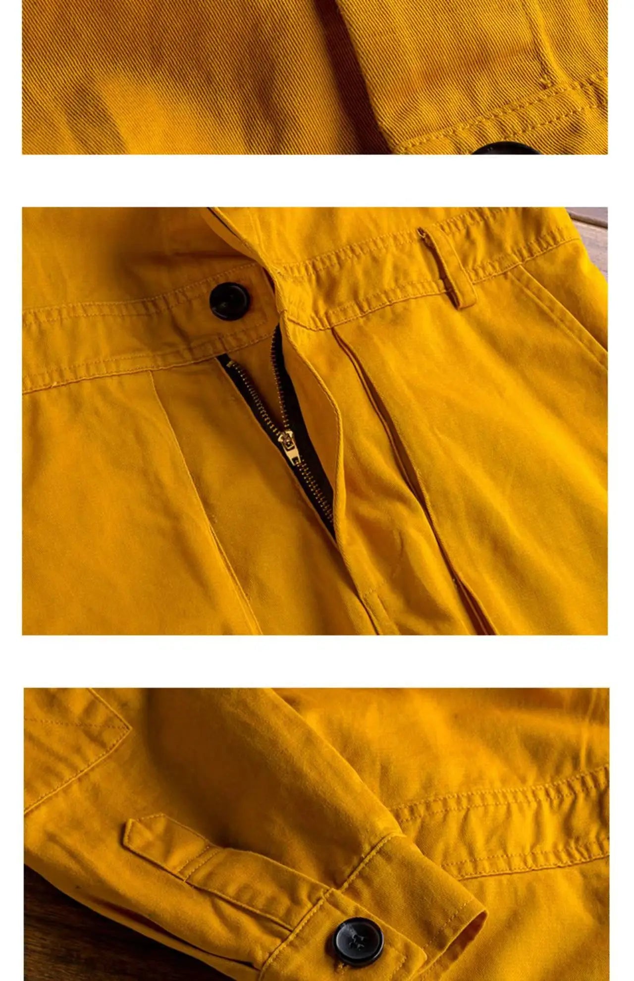 Spring Overalls Men's Jumpsuit Loose Long Sleeve Cotton Cargo Pants Black Yellow Workwear Trousers Working Uniform Rompers