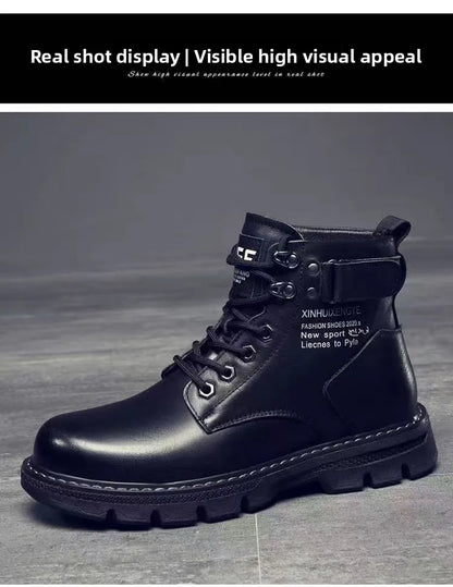 Botas de hombre de piel suave con forro interior, informales, para otoño e invierno, de alta calidad, versátiles, cómodas y que combinan con todo.