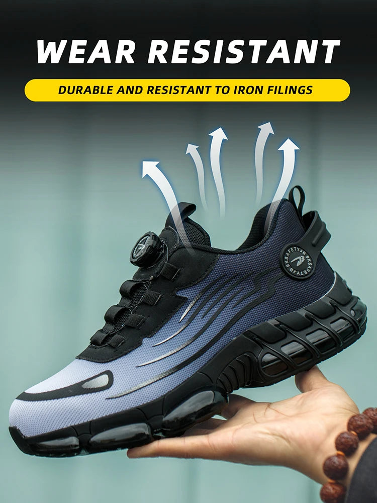 Work Safety Shoes Men Women Steel Toe Sneakers Air Cushion Indestructible Security Protection Safety Boots Size 47 48 Footwear
