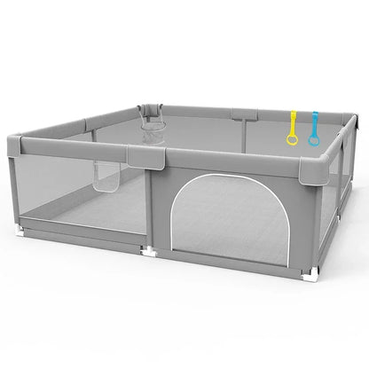 Parque infantil IMBABY gris, valla de actividades para bebés, parque infantil grande, actividades de seguridad para bebés, parque de juegos para niños