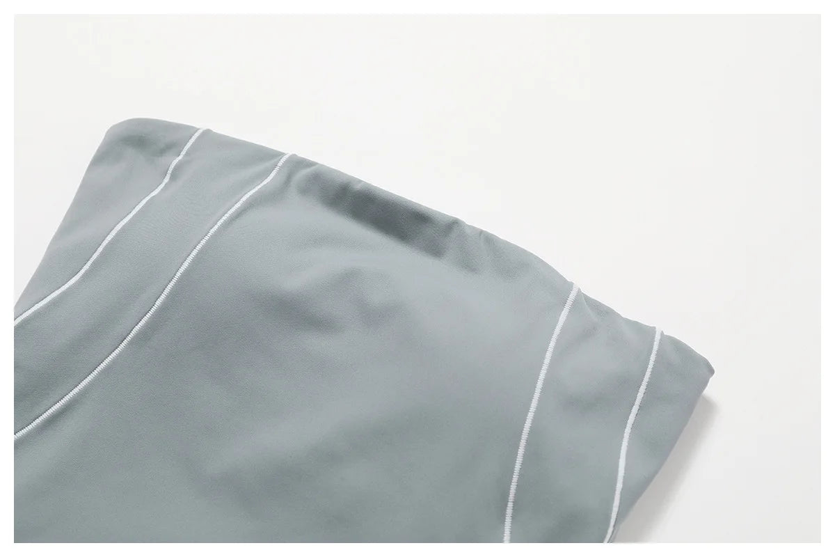 Conjunto deportivo de yoga FUBEIKE para mujer, de verano, color nude, ajustado, con espalda descubierta, ideal para gimnasio, ropa deportiva para mujer, para correr al aire libre.