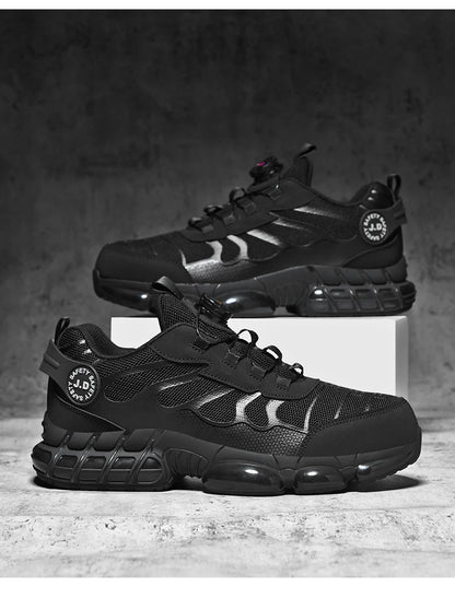 Zapatos de seguridad con puntera de acero LARNMERN para hombre y mujer, anchos, ligeros, cómodos, tipo tenis, de trabajo, coloridos.