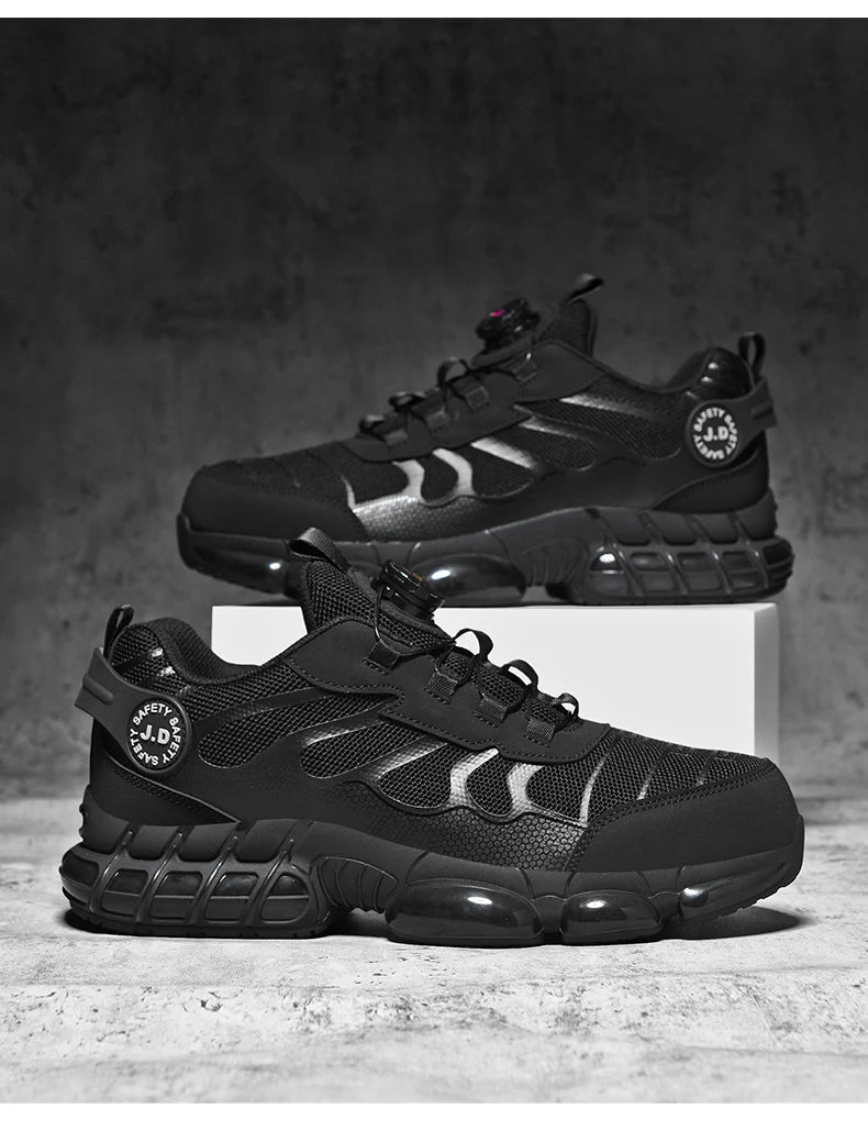 Zapatos de seguridad con puntera de acero LARNMERN para hombre y mujer, anchos, ligeros, cómodos, tipo tenis, de trabajo, coloridos.