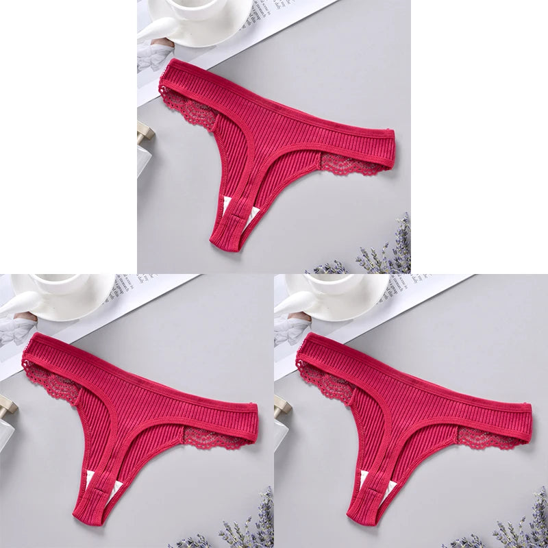 3 bragas de algodón antibacterianas para mujer, de color liso, de secado rápido, suaves, sexys y transpirables.