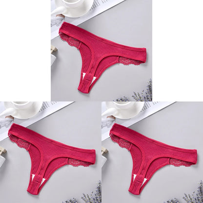 3 bragas de algodón antibacterianas para mujer, de color liso, de secado rápido, suaves, sexys y transpirables.