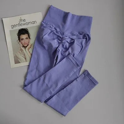 Pantalones de yoga deportivos sin costuras de cintura alta, leggings deportivos para levantar caderas, gimnasio, correr, de secado rápido, ajustados.