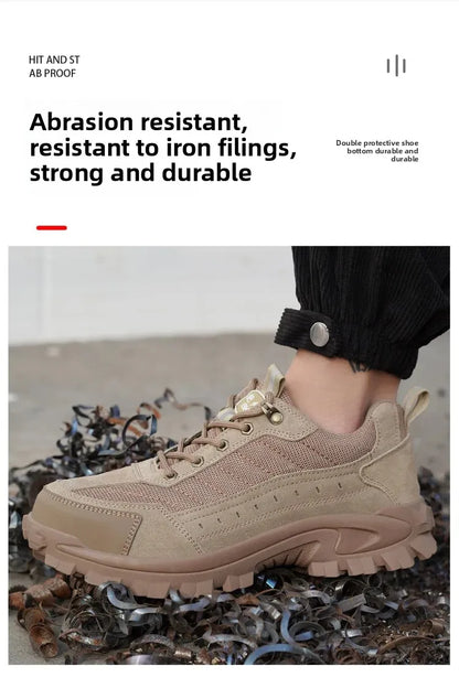 Spring New Men's Steel Toe Safety Shoes Breathable Work Shoes Anti Crush And Piercing High Temperature Resistant Wear Proof