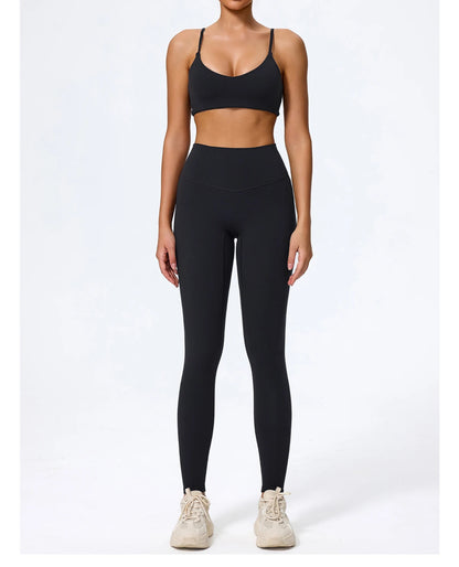 Ctenkevet - Conjunto deportivo de 2 piezas sin mangas para mujer, de verano, para gimnasio, yoga, de cintura alta, transpirable, mallas deportivas para mujer