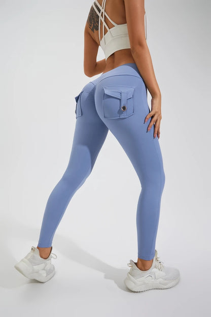 Pantalones de yoga DIAS FIT JOY de nailon, con bolsillo en los glúteos, ajustados, para mujer, deportivos, de fitness, realzan la cadera, transpirables, sin línea en T.