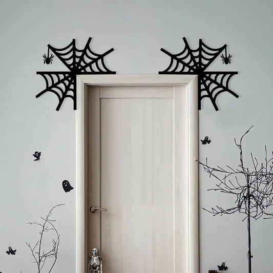 Decoración de Halloween para marcos de puertas, murciélagos, calabazas, telarañas, letrero para esquinas de puertas y ventanas, decoración de Halloween para el hogar, pegatinas para esquinas 2024