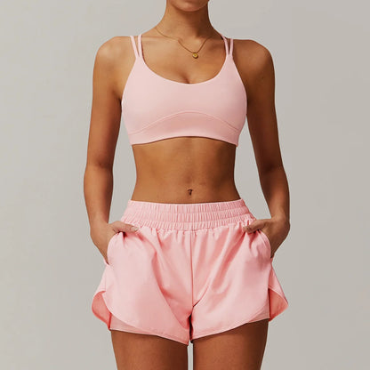 Conjunto deportivo de 2 piezas para mujer, chándal para correr, entrenamiento, con cremallera, pantalones cortos de manga larga, ropa de yoga, ropa deportiva