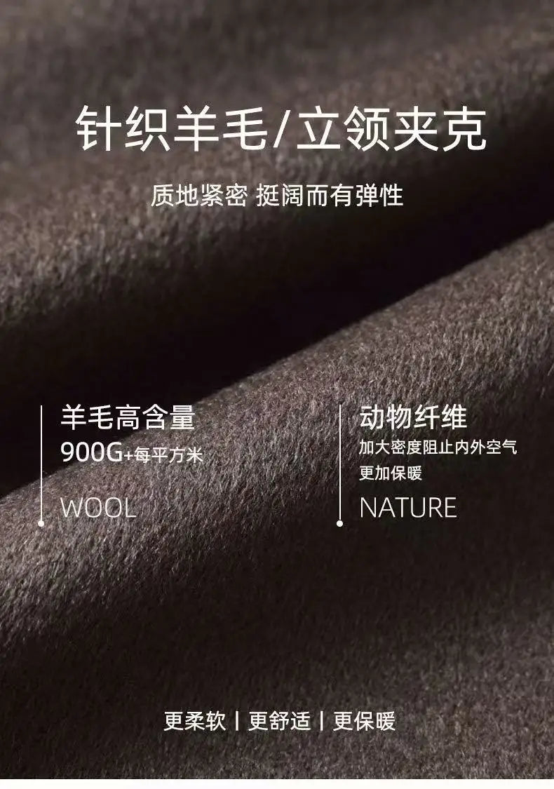 2025 Autumn/Winter New Men's Woolen Coat with 95% Wool Content, Cashmere Warmth, Light Luxury Business Leisure Woolen Coat