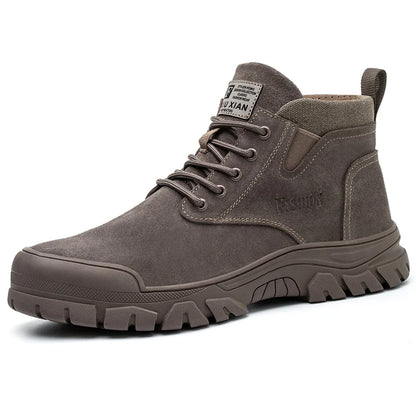 Zapatos de seguridad para hombre, antiperforación, indestructibles, zapatos de trabajo de moda, zapatos de trabajo para exteriores, botas con puntera de acero.
