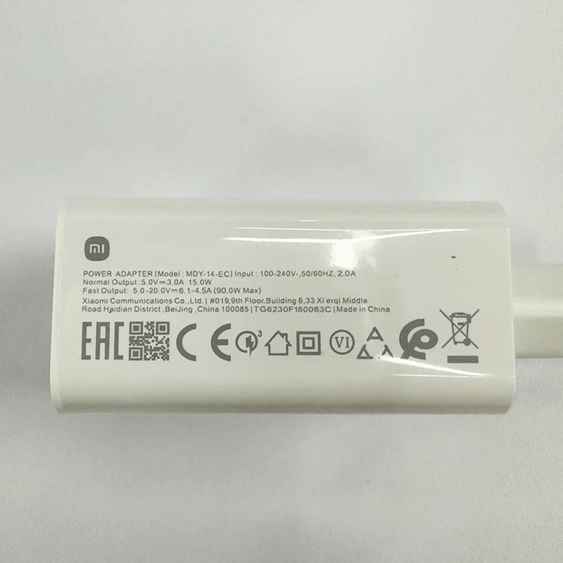 Xiaomi 90W Charger Fast Turbo Charging Wall Power Adapter 1M 6A Type C Cable Xiaomi Mi 15 14 Ultra Pro POCO X7 X6 Redmi Note 11T