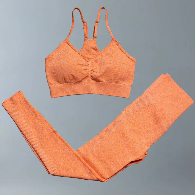 Conjunto deportivo para mujer, top deportivo, leggings de yoga, sujetador deportivo, leggings sin costuras para realce de glúteos.