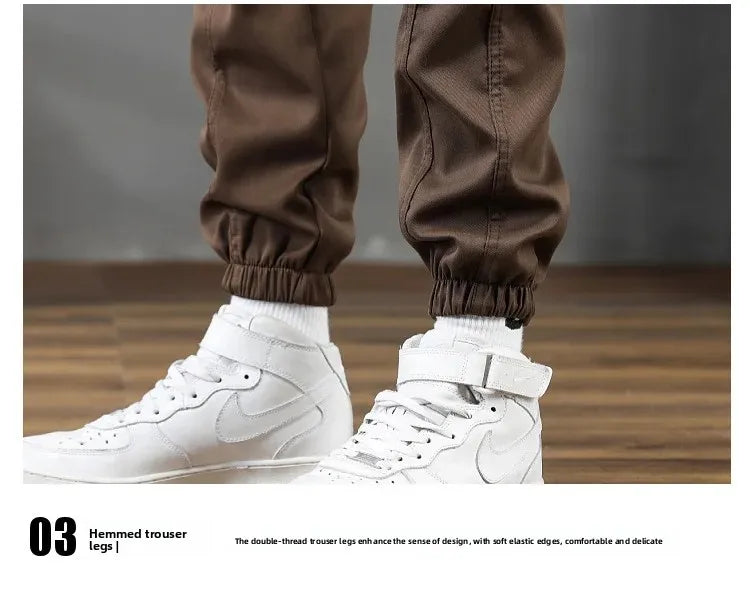 Pantalones casuales de hombre de corte holgado y a la moda, ideales para otoño e invierno. Estilo deportivo clásico y sencillo. Cómodos pantalones holgados para el trabajo.