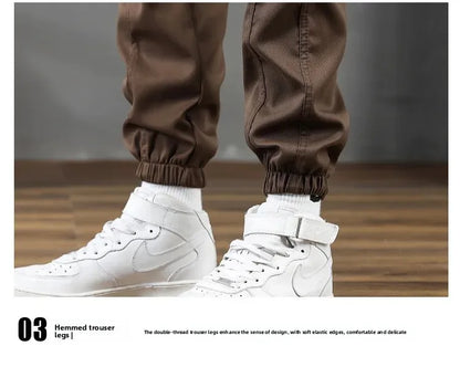 Pantalones casuales de hombre de corte holgado y a la moda, ideales para otoño e invierno. Estilo deportivo clásico y sencillo. Cómodos pantalones holgados para el trabajo.