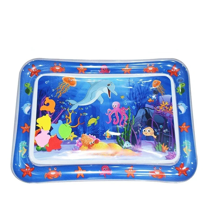Colchoneta inflable para jugar boca abajo, colchoneta de juego premium para bebés, cojín de agua inflable, gimnasio interactivo para bebés, juguetes para el desarrollo sensorial.