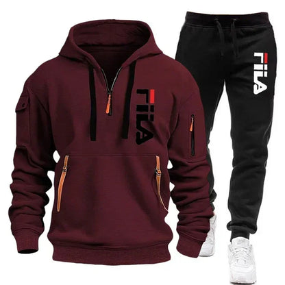 Conjuntos de ropa deportiva para hombre para otoño e invierno 2025, ropa de marca de moda, conjuntos de ropa deportiva y ropa deportiva de manga larga de gran tamaño.