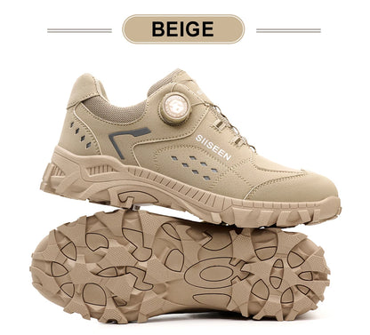 Botas de seguridad con puntera de acero para hombre - Calzado de trabajo resistente a perforaciones, antideslizante y duradero para la construcción y uso industrial en exteriores.
