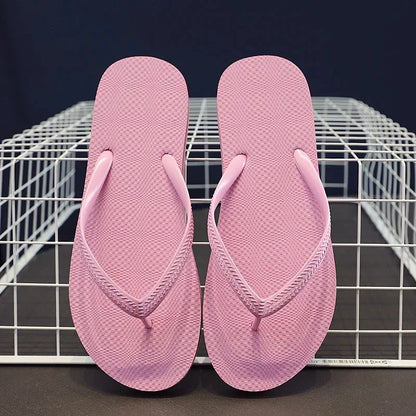 Sandalias de playa de verano para mujer, de moda, antideslizantes, con tiras, de PVC, de color puro, para uso en exteriores, estilo sencillo.