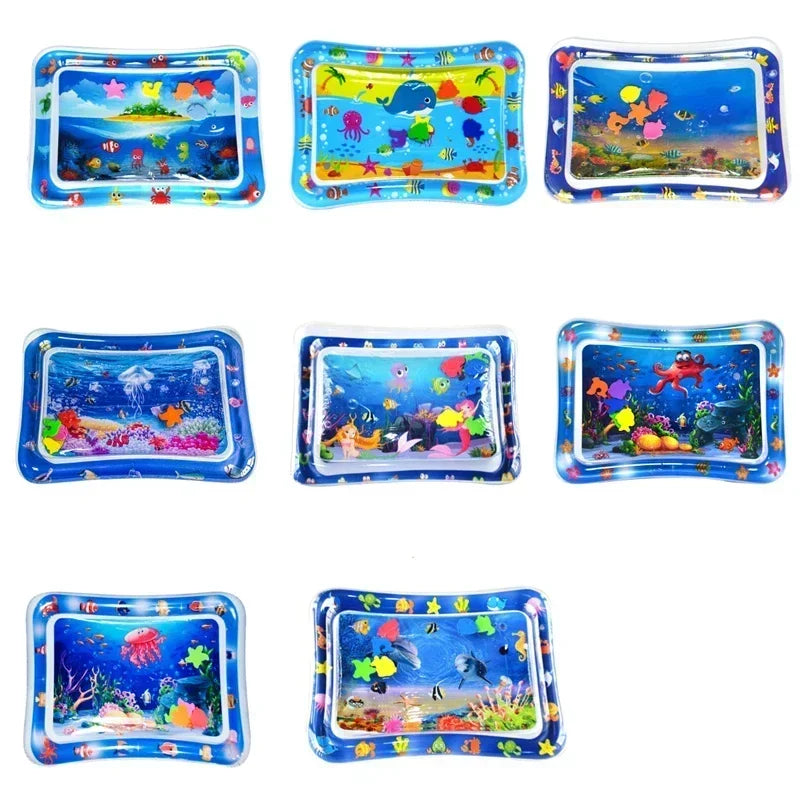 Colchoneta inflable para jugar boca abajo, colchoneta de juego premium para bebés, cojín de agua inflable, gimnasio interactivo para bebés, juguetes para el desarrollo sensorial.