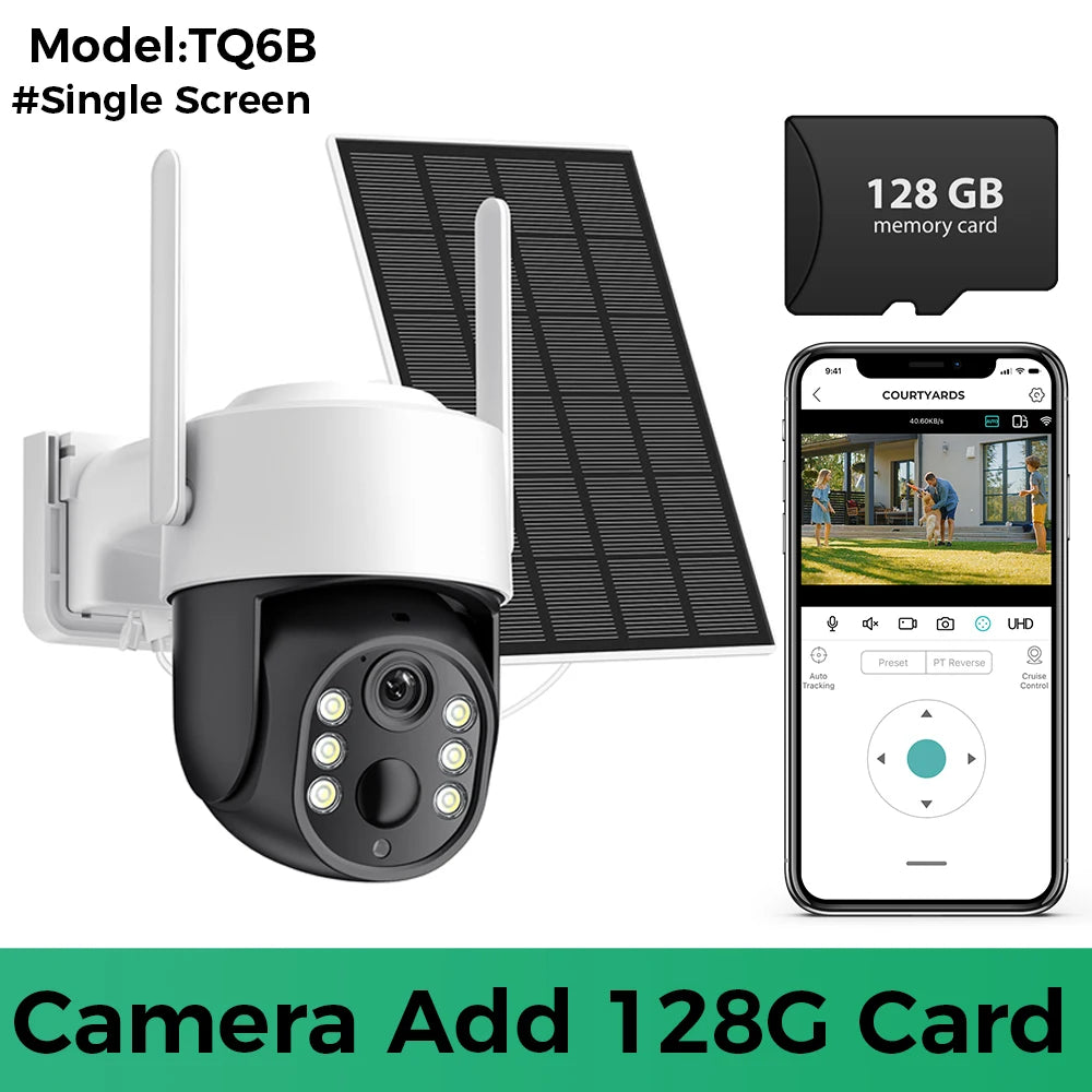 Cámara WiFi solar 4K HD de 8 MP para exteriores con batería integrada, doble lente, cámara de seguridad 2K, panel solar, videovigilancia inalámbrica iCSee