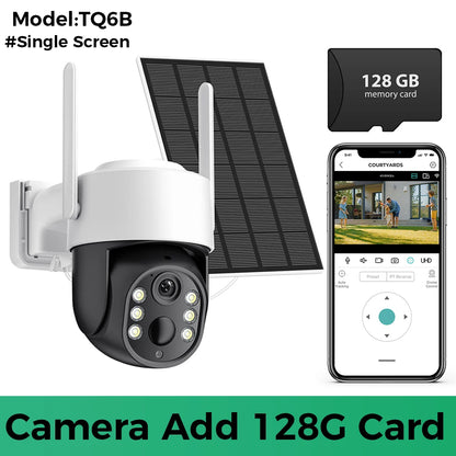 Cámara WiFi solar 4K HD de 8 MP para exteriores con batería integrada, doble lente, cámara de seguridad 2K, panel solar, videovigilancia inalámbrica iCSee